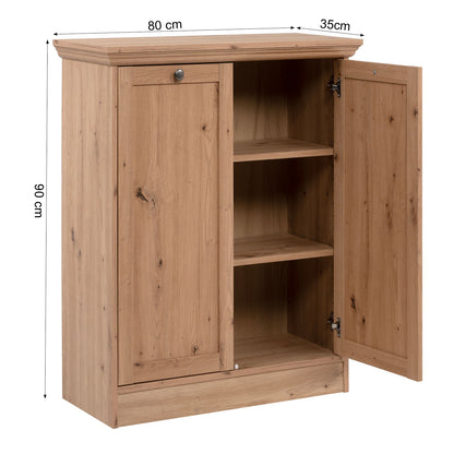 Kommode Sideboard Landhausstil 80 cm breit Holz Eiche