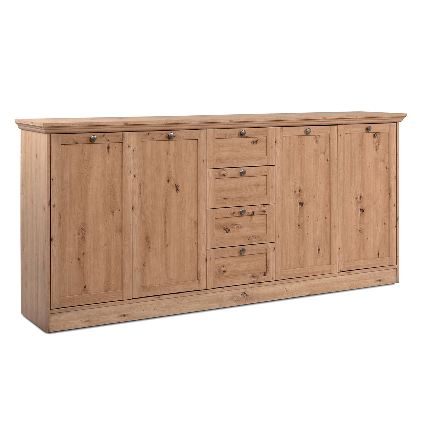 Cassettiera Credenza Stile Country 200 cm di larghezza Legno Rovere