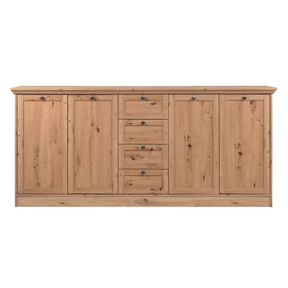 Cassettiera Credenza Stile Country 200 cm di larghezza Legno Rovere