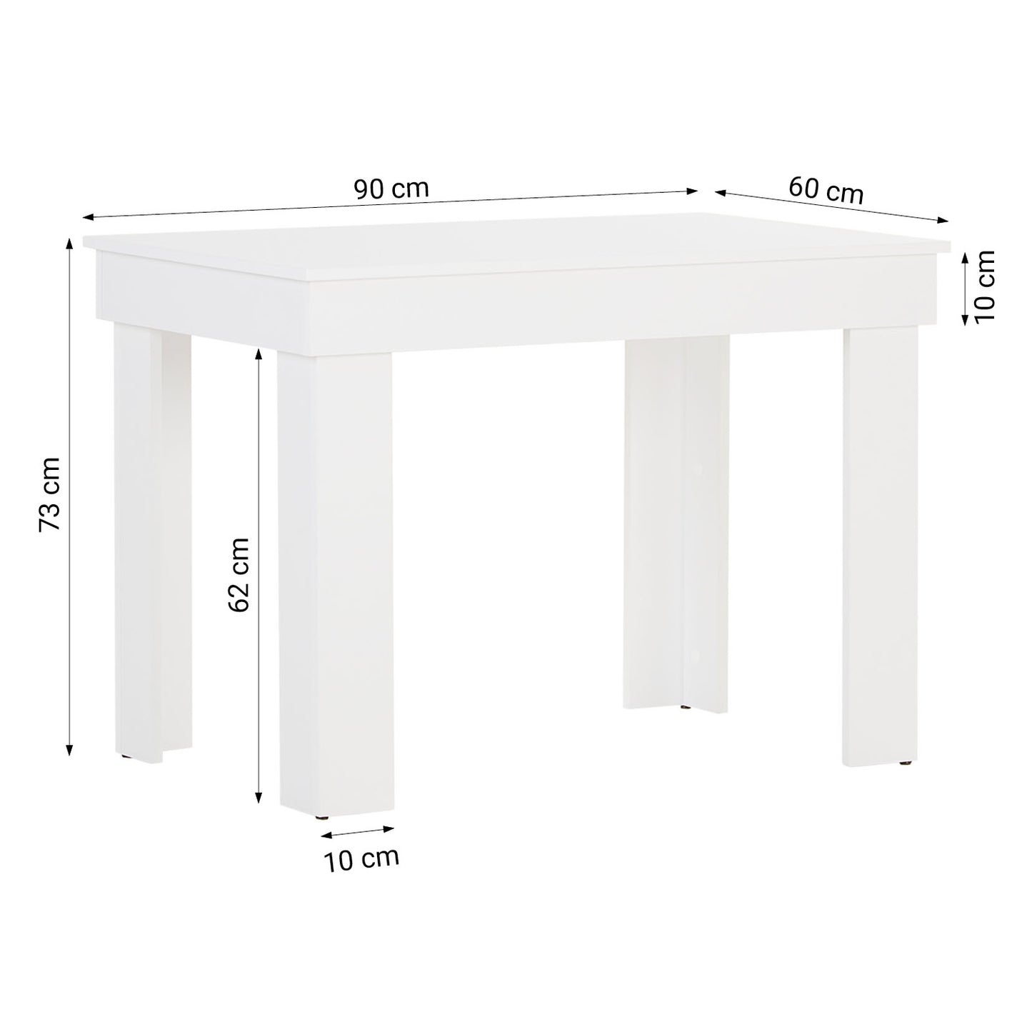 Essgruppe | 2er-Set Polsterstühle Grau Samt ohne Armlehne | Esstisch Weiss 90 x 60 cm