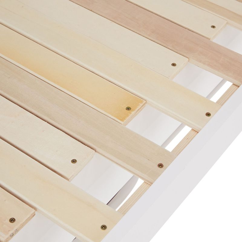 Holzbett 90x200 ausziehbar mit Bettkasten & Matratze Weiss - Palo24