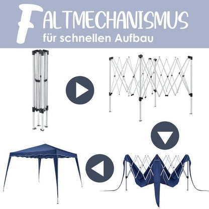 Faltpavillon Vivara 3x3 m in Blau mit Tragetasche