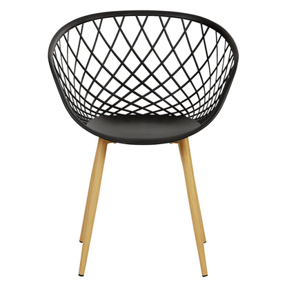 Gartenstuhl mit Armlehnen 4er Set Gartensessel Schwarz Balkonstühle