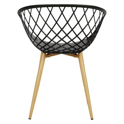 Gartenstuhl mit Armlehnen 4er Set Gartensessel Schwarz Balkonstühle