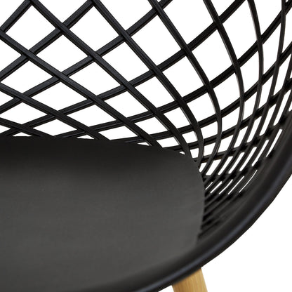 Gartenstuhl mit Armlehnen 4er Set Gartensessel Schwarz Balkonstühle