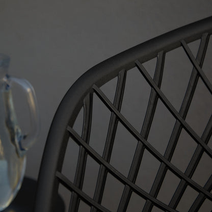 Gartenstuhl mit Armlehnen 6er Set Gartensessel Schwarz Balkonstühle