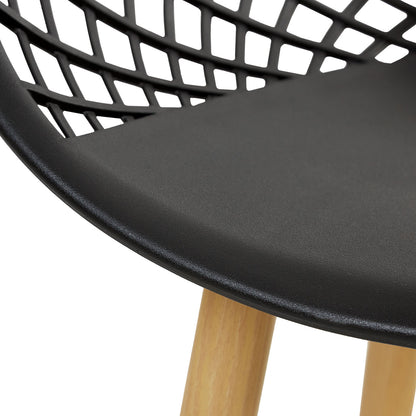 Gartenstuhl mit Armlehnen 6er Set Gartensessel Schwarz Balkonstühle