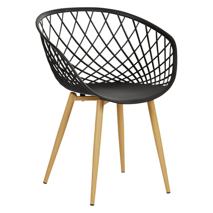 Gartenstuhl mit Armlehnen 6er Set Gartensessel Schwarz Balkonstühle