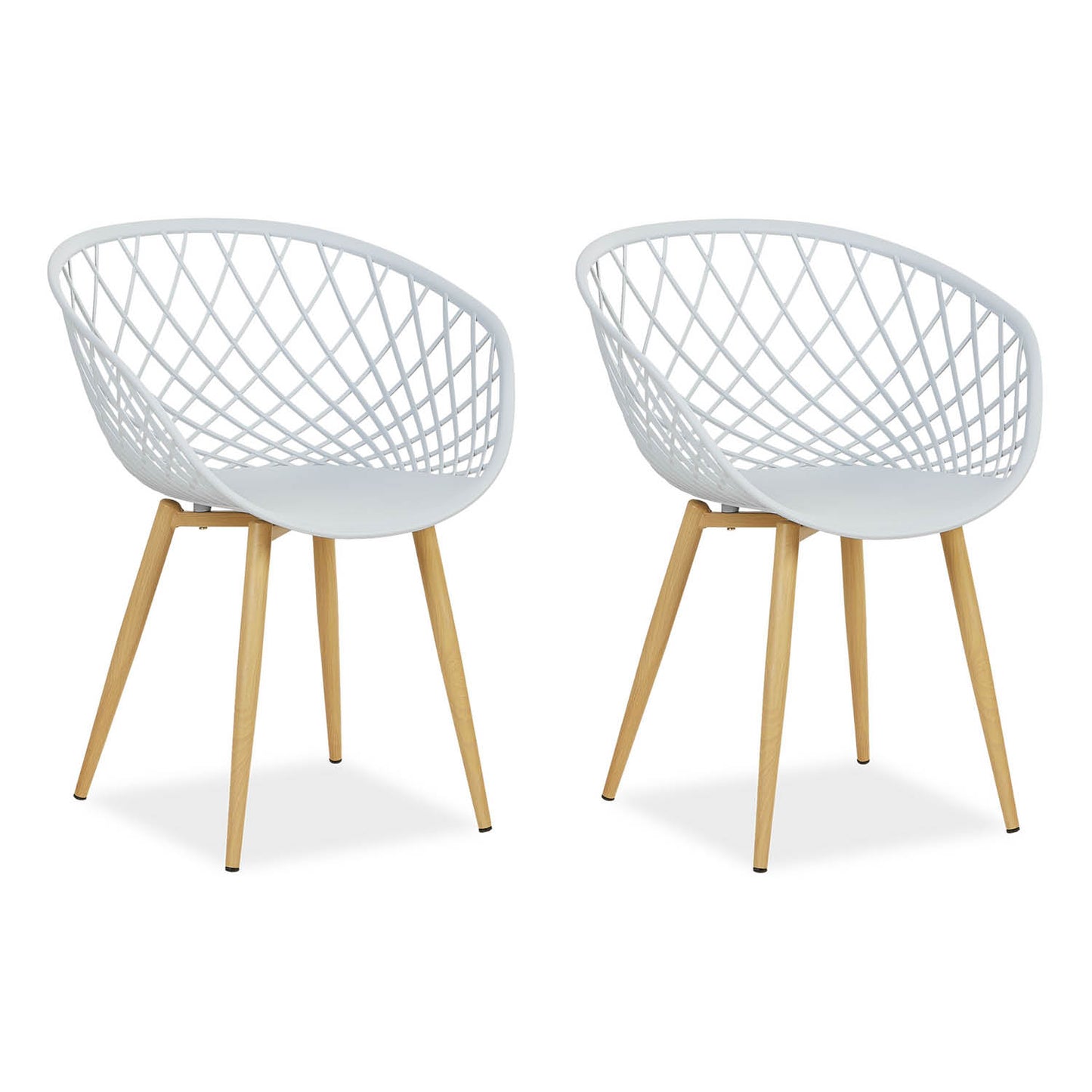 Gartenstuhl mit Armlehnen 2er Set Grau Balkonstühle Kunststoff