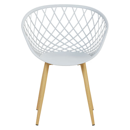 Gartenstuhl mit Armlehnen 2er Set Grau Balkonstühle Kunststoff