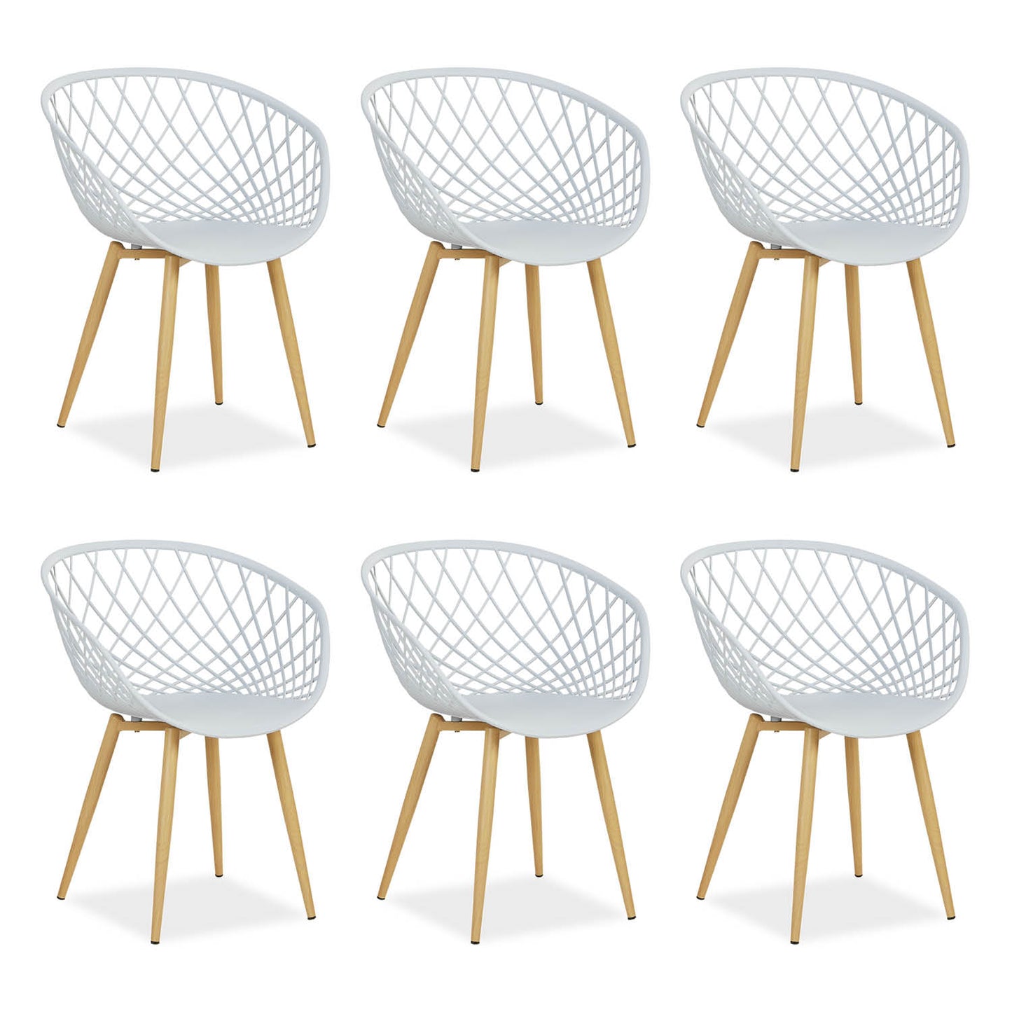 Gartenstuhl mit Armlehnen 6er Set Grau Balkonstühle