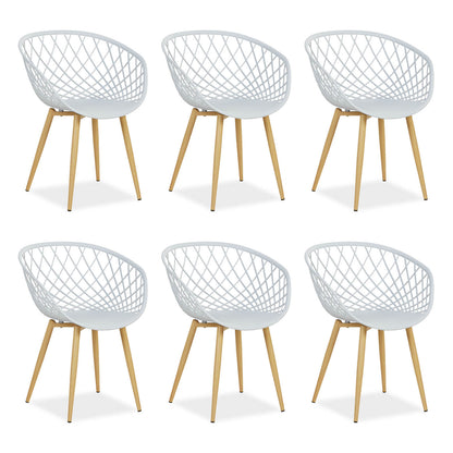 Gartenstuhl mit Armlehnen 6er Set Grau Balkonstühle