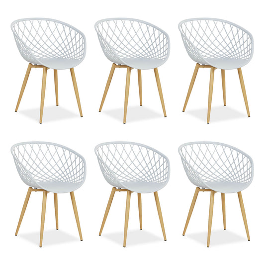 Gartenstuhl mit Armlehnen 6er Set Grau Balkonstühle