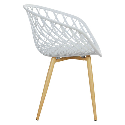 Gartenstuhl mit Armlehnen 6er Set Grau Balkonstühle