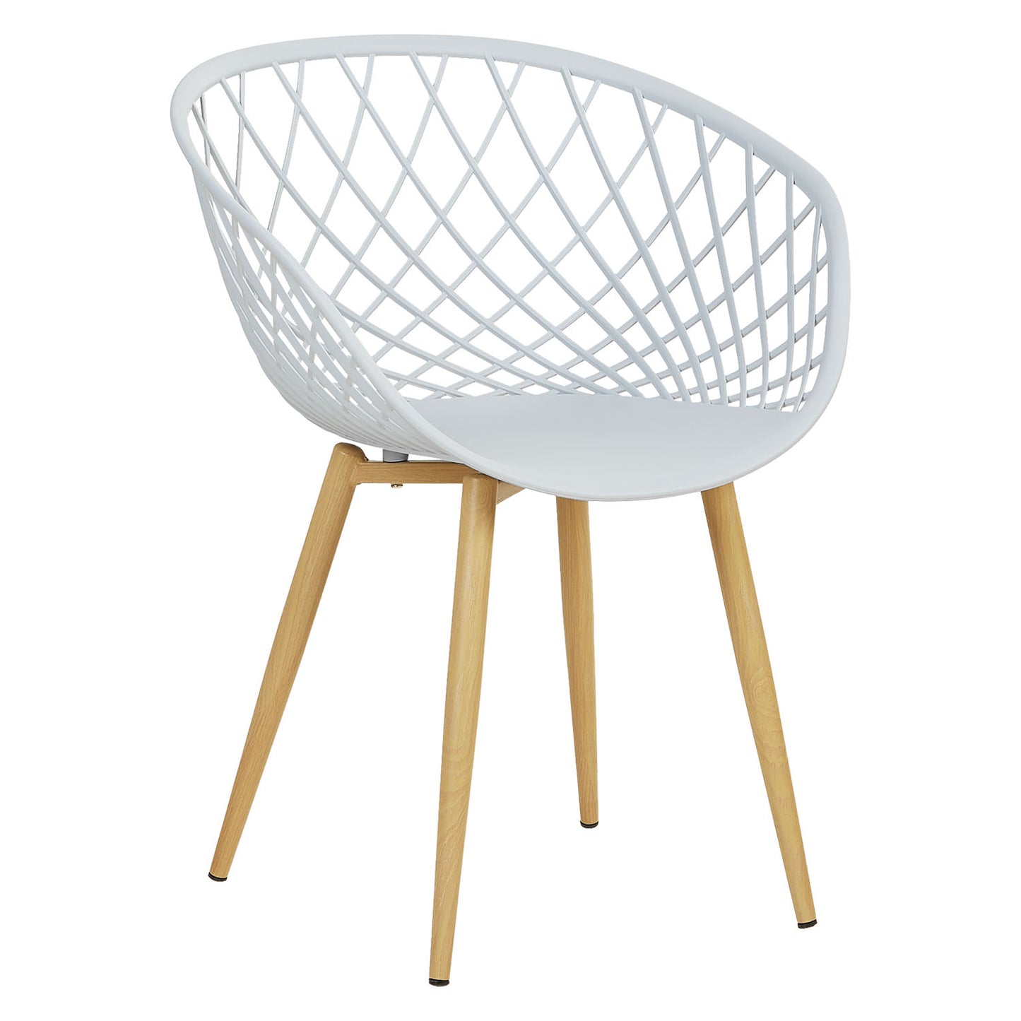 Gartenstuhl mit Armlehnen 6er Set Grau Balkonstühle