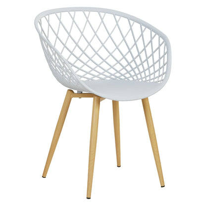 Gartenstuhl mit Armlehnen 6er Set Grau Balkonstühle