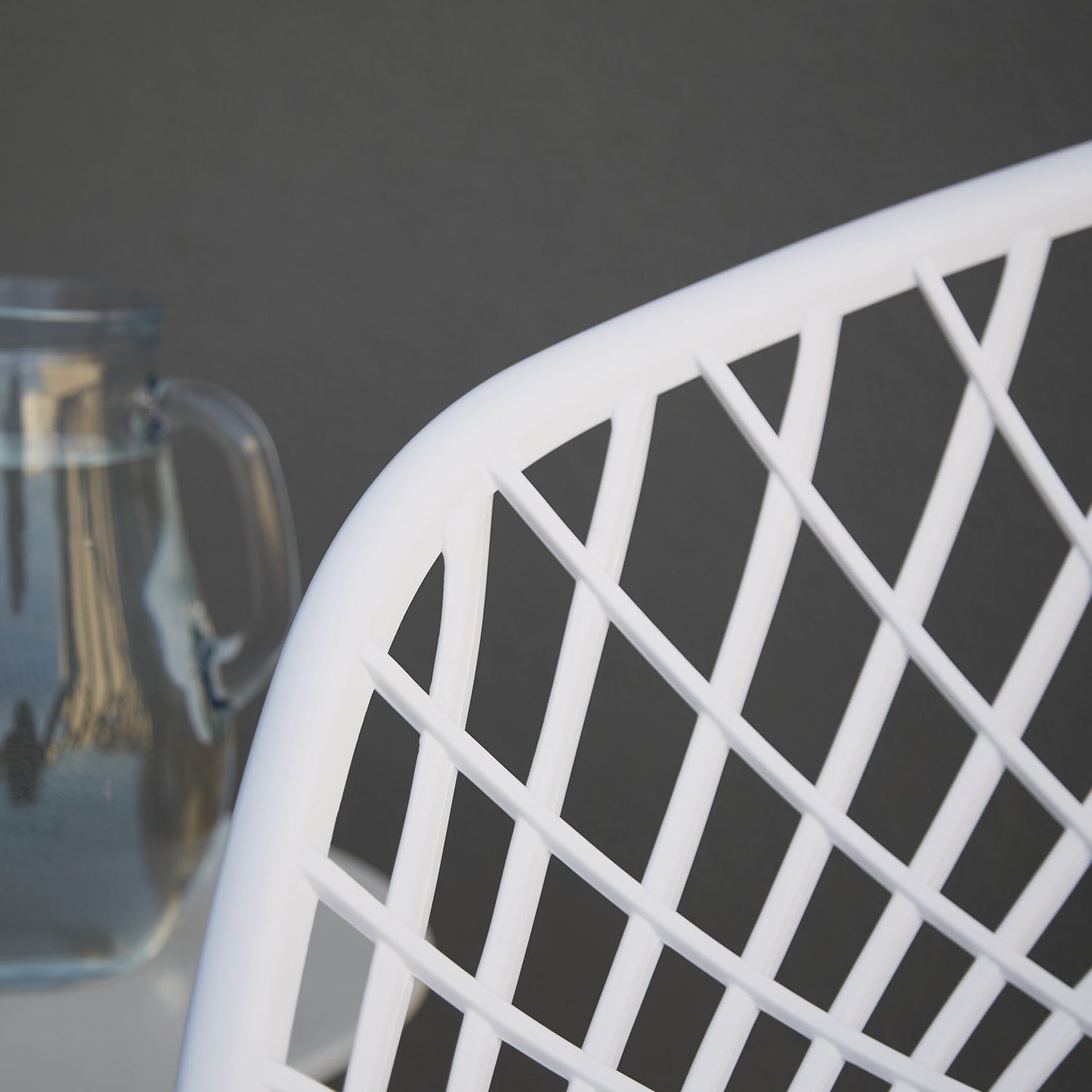 Gartenstuhl mit Armlehnen 4er Set Gartensessel Weiss Balkonstühle