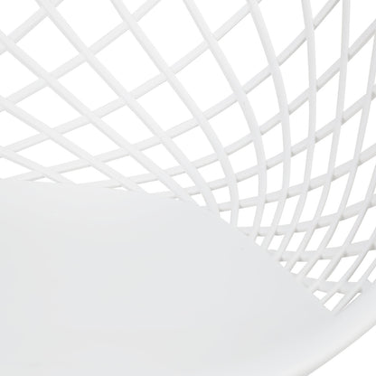 Gartenstuhl mit Armlehnen 4er Set Gartensessel Weiss Balkonstühle