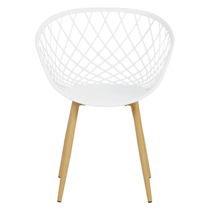 Gartenstuhl mit Armlehnen 6er Set Gartensessel Weiss Balkonstühle