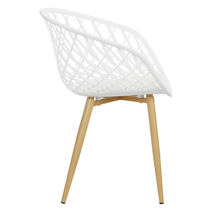 Gartenstuhl mit Armlehnen 6er Set Gartensessel Weiss Balkonstühle