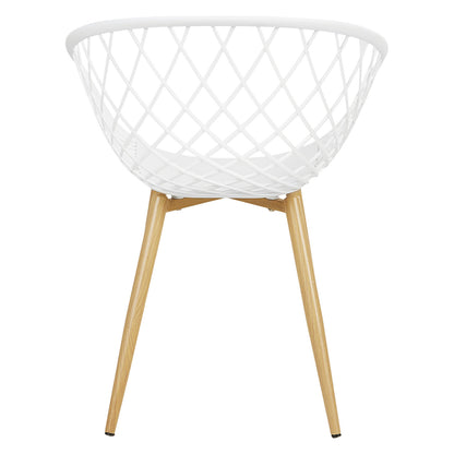 Gartenstuhl mit Armlehnen 6er Set Gartensessel Weiss Balkonstühle