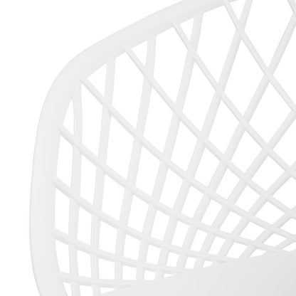 Gartenstuhl mit Armlehnen 6er Set Gartensessel Weiss Balkonstühle