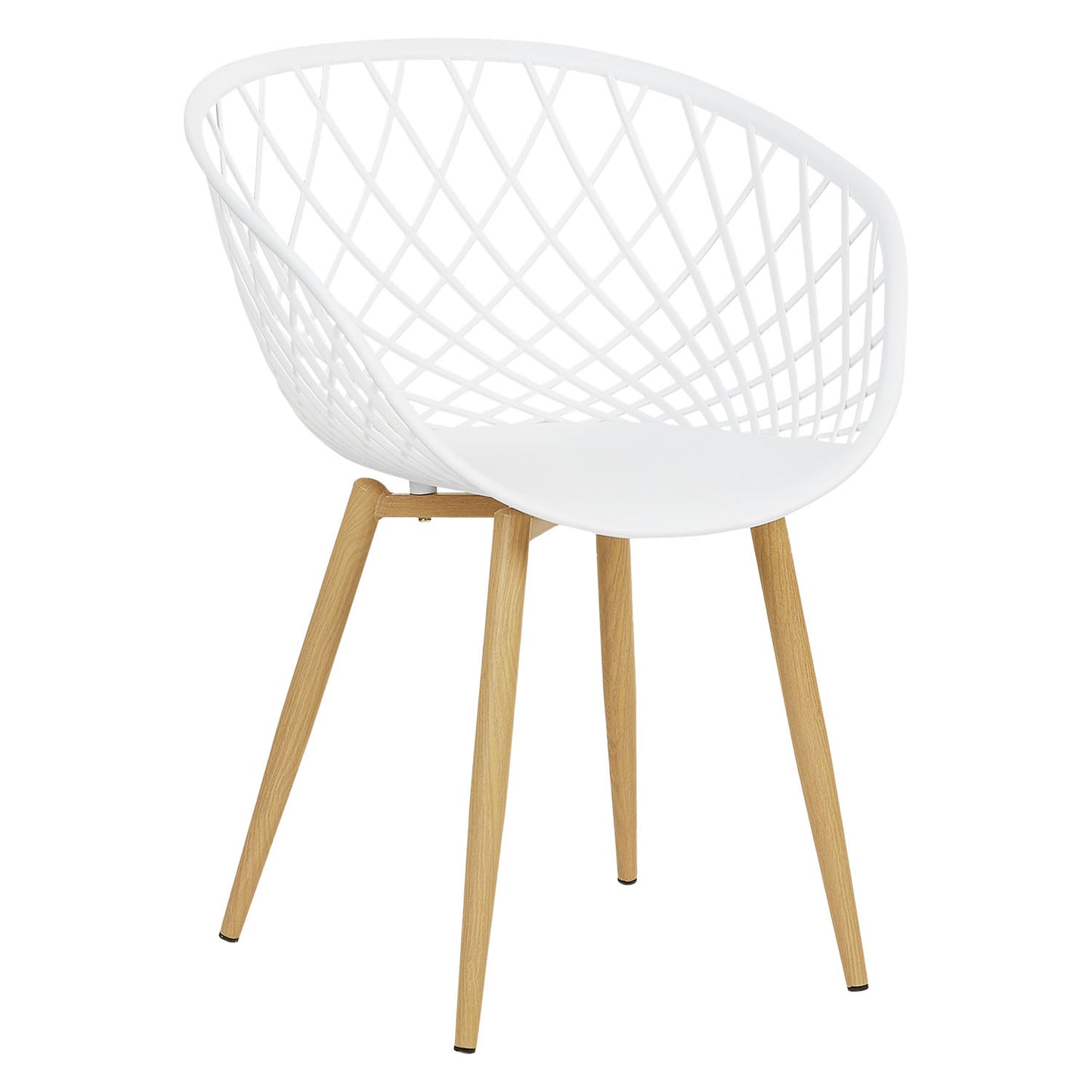 Gartenstuhl mit Armlehnen 6er Set Gartensessel Weiss Balkonstühle