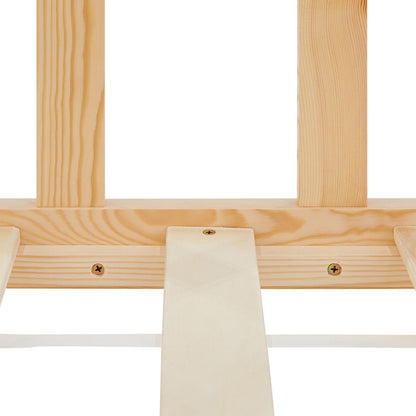 Kinderbett 90x200 Natur | Bodenbett mit Lattenrost | mit Rausfallschutz | Montessori