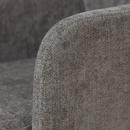 Polsterstuhl Leinen Grau | 4er Set | drehbar | mit Armlehnen | Küche Esszimmer Büro