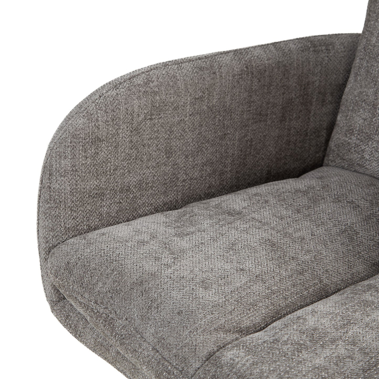 Polsterstuhl Leinen Grau mit Sitzkissen | 4er Set | drehbar | mit Armlehnen | Küche Esszimmer Büro