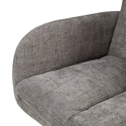 Polsterstuhl Leinen Grau mit Sitzkissen | 4er Set | drehbar | mit Armlehnen | Küche Esszimmer Büro