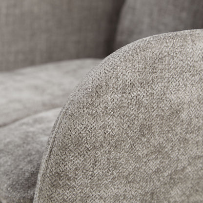 Polsterstuhl Leinen Grau mit Sitzkissen | 4er Set | drehbar | mit Armlehnen | Küche Esszimmer Büro