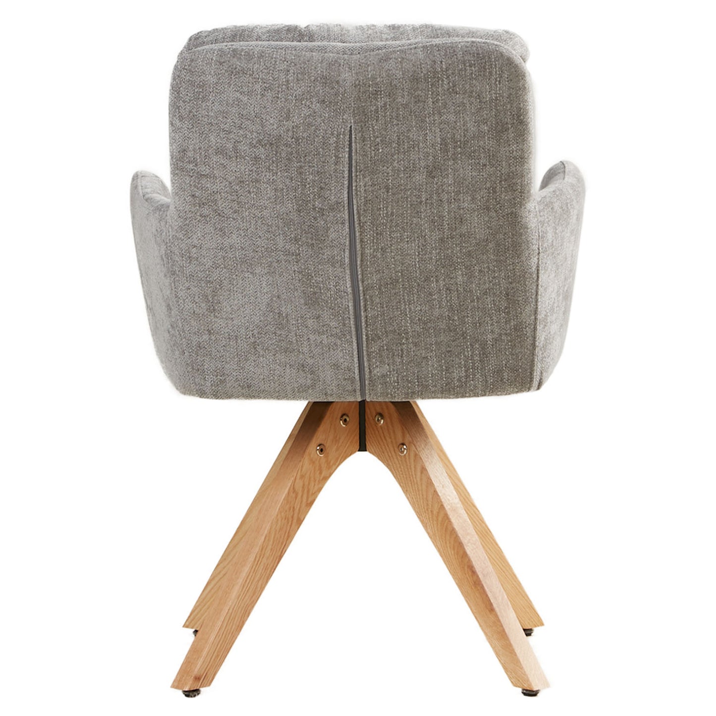 Polsterstuhl Leinen Grau mit Sitzkissen | 4er Set | drehbar | mit Armlehnen | Küche Esszimmer Büro