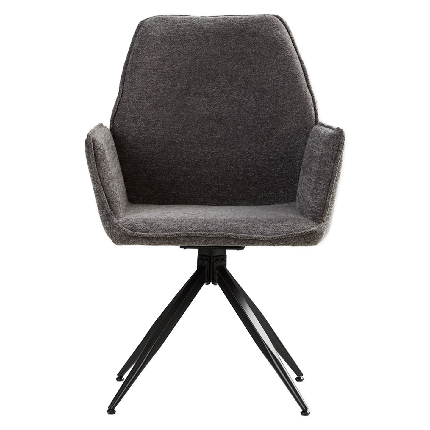 Polsterstuhl Chenille Wolle Grau | 2er Set | drehbar | mit Armlehnen | Küche Esszimmer Büro