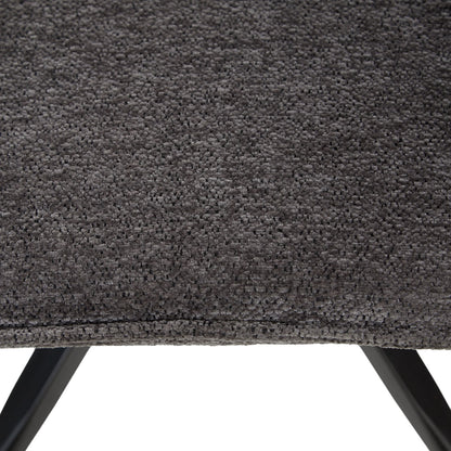 Polsterstuhl Chenille Wolle Grau | 2er Set | drehbar | mit Armlehnen | Küche Esszimmer Büro