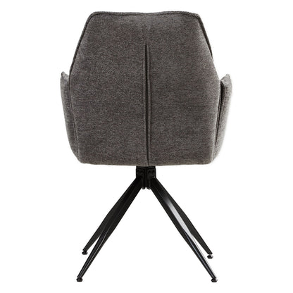 Polsterstuhl Chenille Wolle Grau | 2er Set | drehbar | mit Armlehnen | Küche Esszimmer Büro