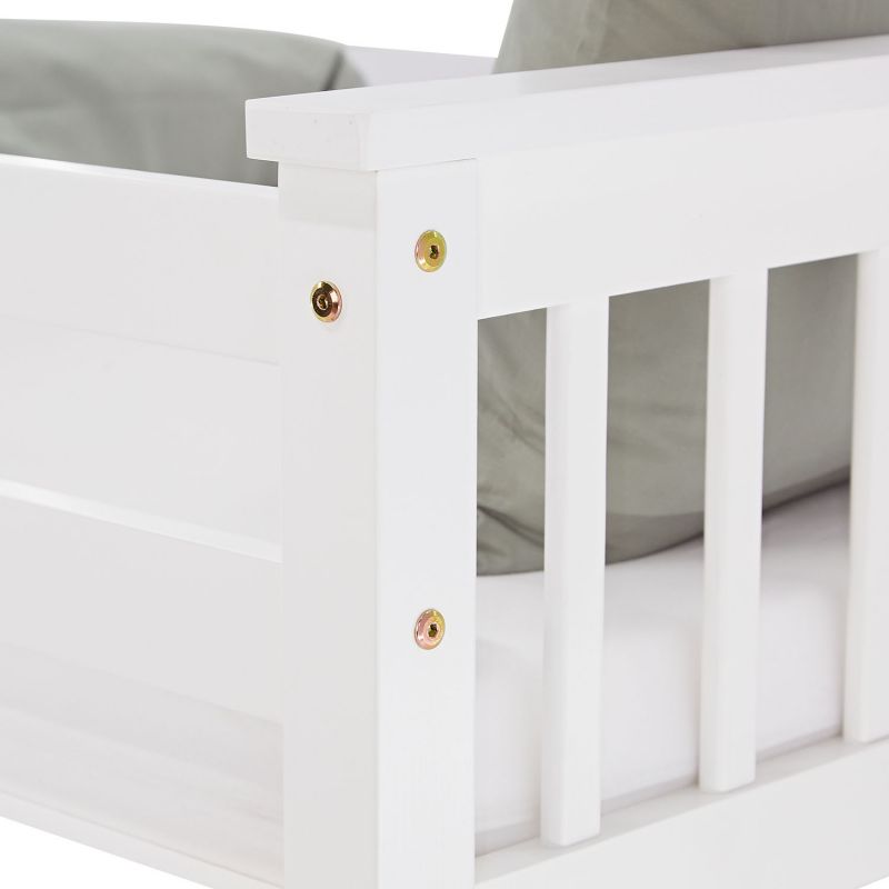 Etagenbett 90x200 cm mit Lattenrost Umbaubar Weiss - Palo24