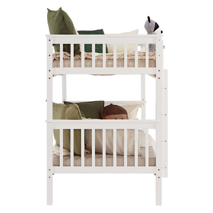 Etagenbett 90x200 cm mit Lattenrost Umbaubar Weiss - Palo24