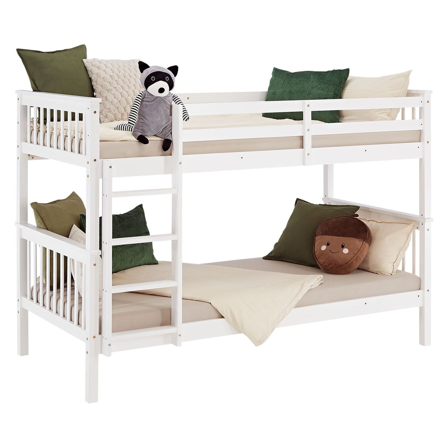 Etagenbett 90x200 cm mit Lattenrost Umbaubar Weiss - Palo24