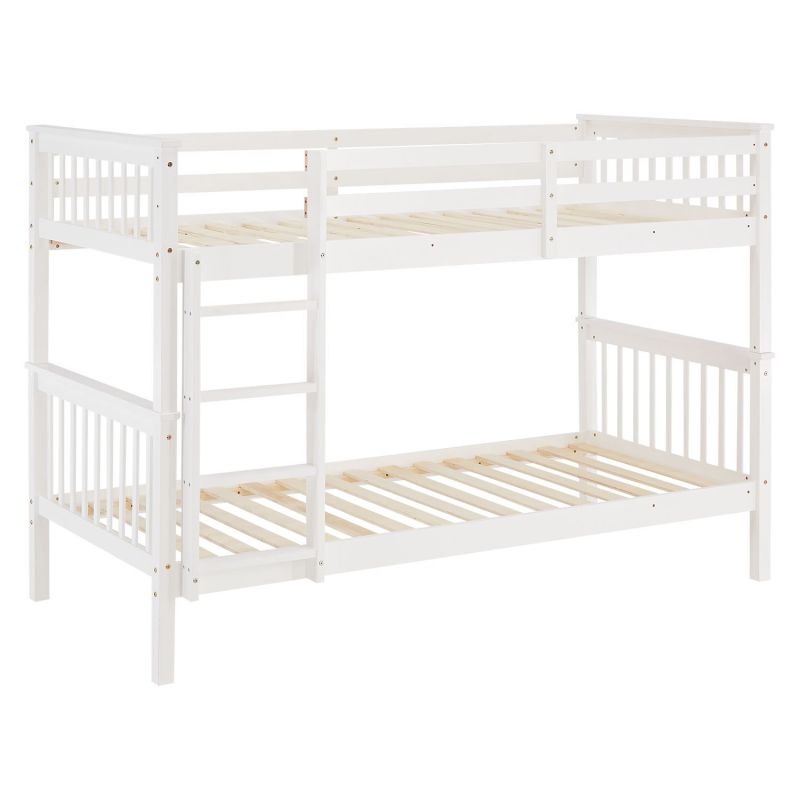 Etagenbett 90x200 cm mit Lattenrost Umbaubar Weiss - Palo24