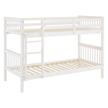 Etagenbett 90x200 cm mit Lattenrost Umbaubar Weiss - Palo24