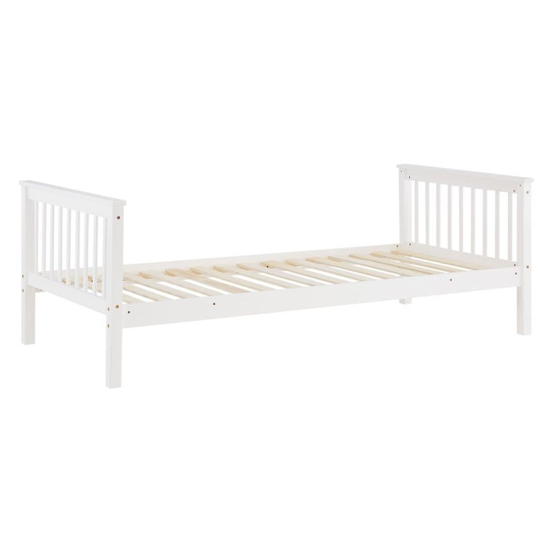 Etagenbett 90x200 cm mit Matratze & Lattenrost umbaubar Weiss - Palo24