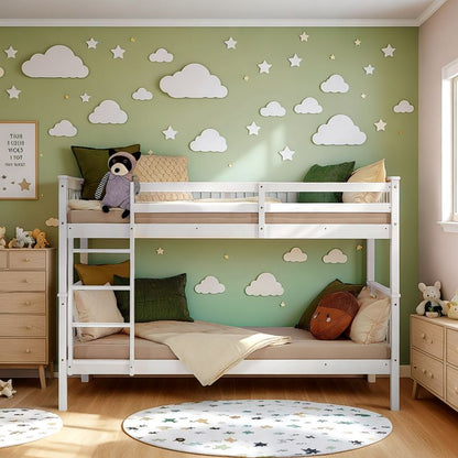 Etagenbett 90x200 cm mit Lattenrost Umbaubar Weiss - Palo24