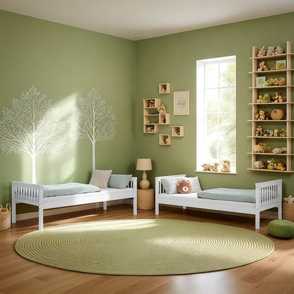 Etagenbett 90x200 cm mit Lattenrost Umbaubar Weiss - Palo24