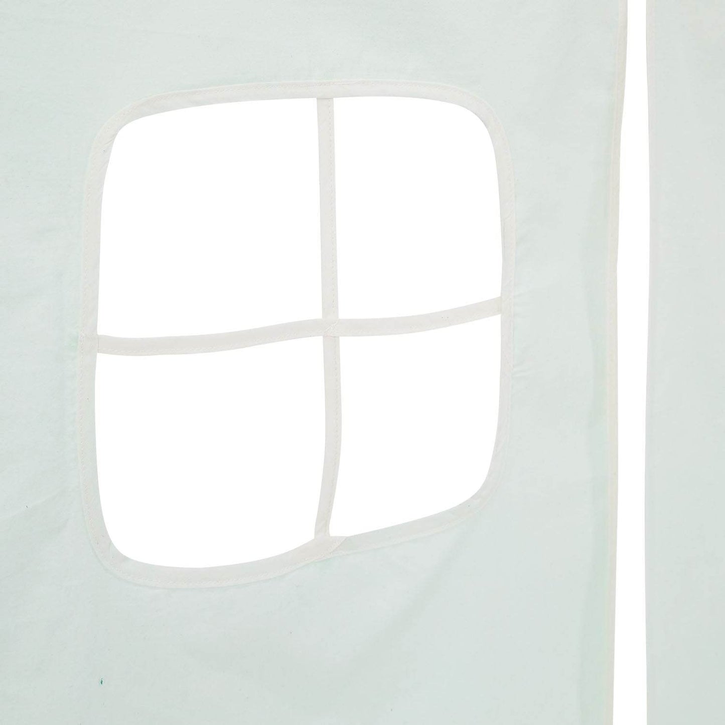 Hochbett Kinderbett 90x200 cm mit Lattenrost Tunnel Vorhang Grün Mintgrün Weiss - Palo24