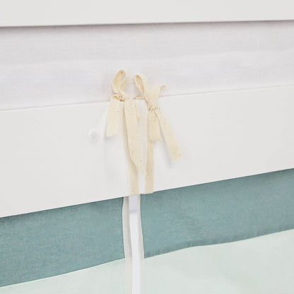 Hochbett Kinderbett 90x200 cm Vorhang Grün Mintgrün Leiter Holz Massiv Weiss - Palo24