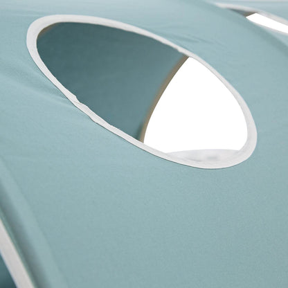 Hochbett Kinderbett 90x200 cm mit Lattenrost Tunnel Vorhang Grün Mintgrün Weiss - Palo24