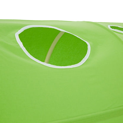 Hochbett Kinder 90x200 cm Weiss mit Vorhang in Grün | Tunnel | mit Lattenrost