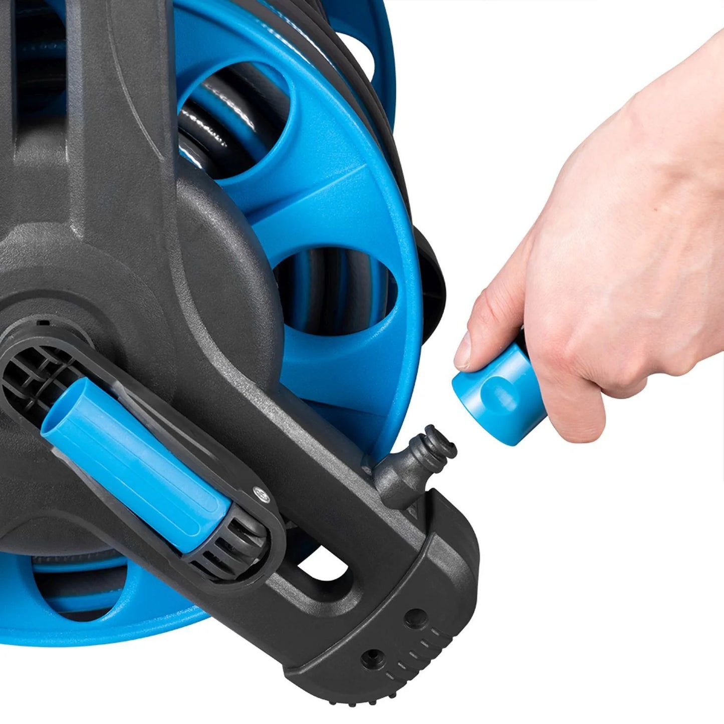 Avvolgitubo Mobile Basic 30 m Blu Con Doccetta Multifunzionale