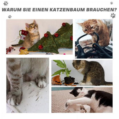 Kratzbaum Katzenbaum Kletterbaum mit Spin-Ball Grau